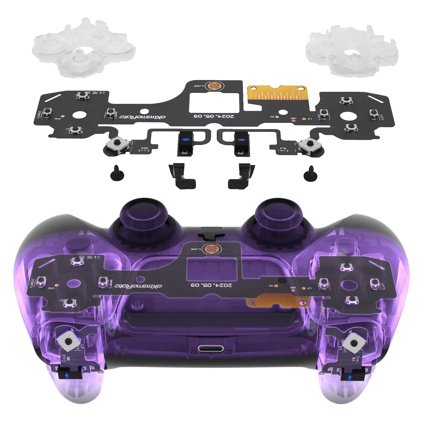 eXtremeRateWholeSet-LightVersionMicroSwitchClickyHairTriggerKit_TactileFaceClickyKitforPS5ControllerBDM-040-3
