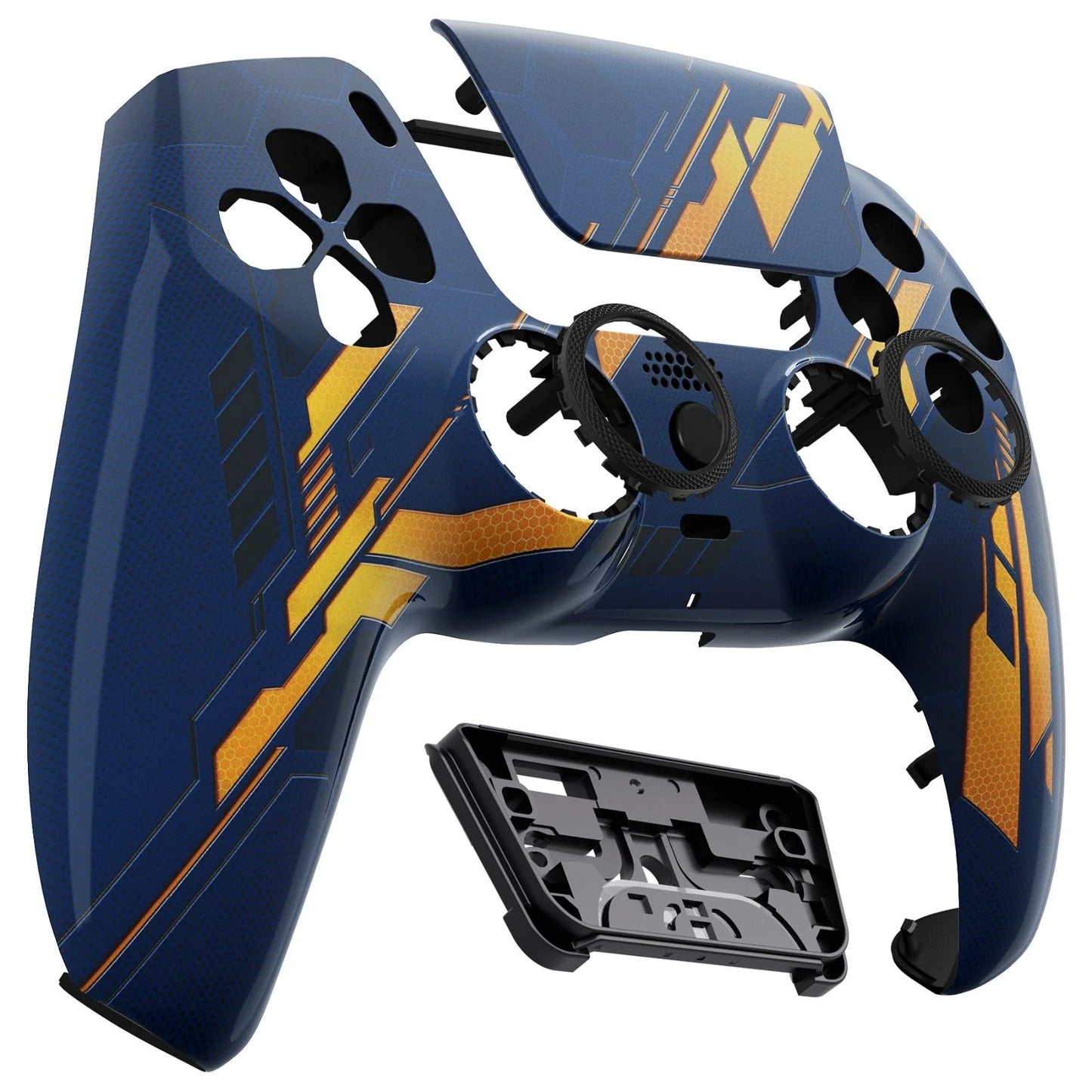 Luna_Redesigned_Glow_in_Dark_Mecha_-_Orange_Front_Shell_With_Touchpad_Compatible_With_PS5_Controller_BDM-010_BDM-020_BDM-030_BDM-040_-_GHPFT012WS_-_Extremerate_Wholesale-903530