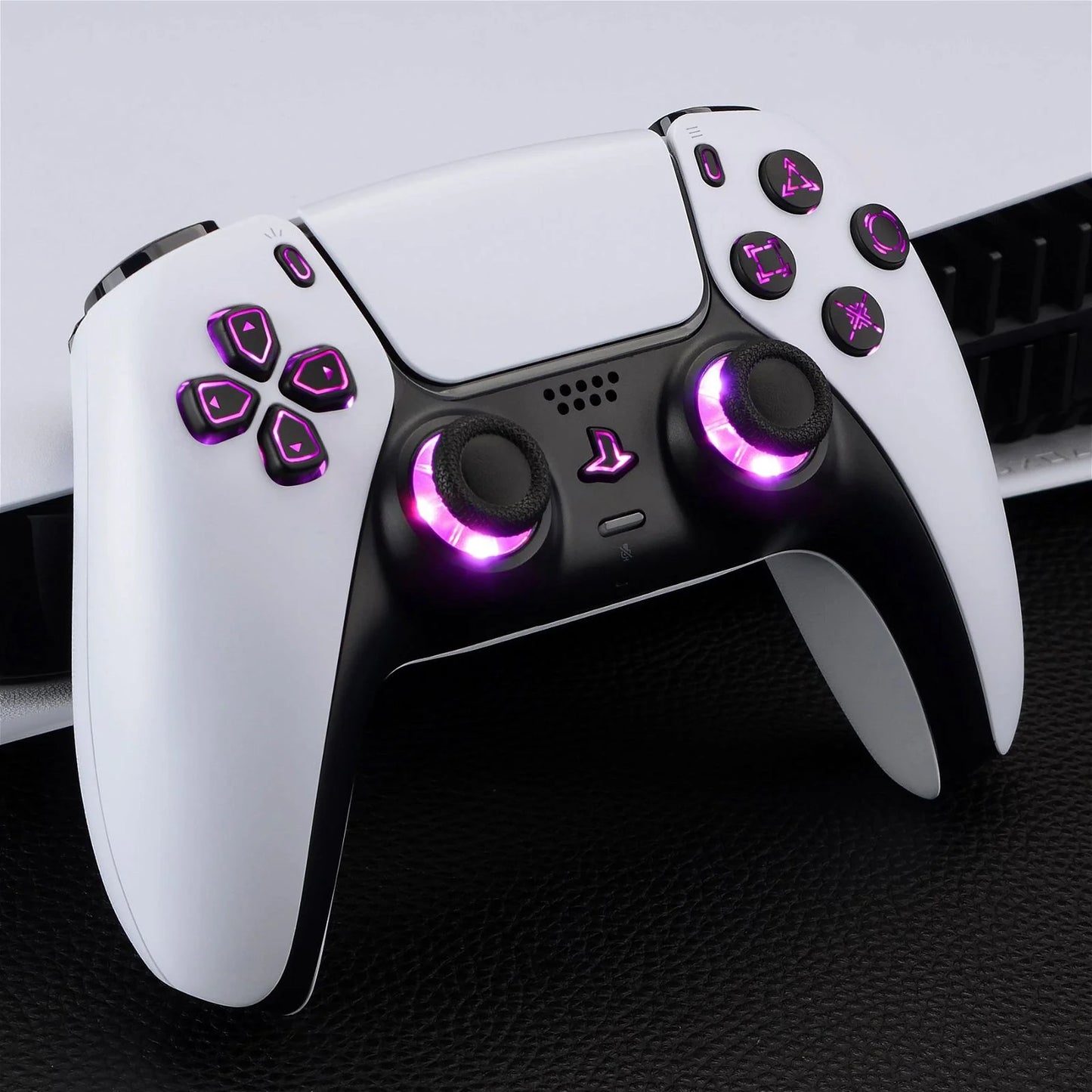 Multi-colors_ILLuminated_D-pad_Thumbsticks_Share_Option_Home_Face_Buttons_Matte_UV_Black_Classical_Symbols_Buttons_7_Colors_9_Modes_Touch_Control_DTF_LED_Kit_Compatible_With_PS5_Cont_190614ff-82c3-4dcc-bff5-859