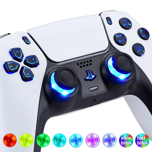 Multi-colors_ILLuminated_D-pad_Thumbsticks_Share_Option_Home_Face_Buttons_Matte_UV_Black_Classical_Symbols_Buttons_7_Colors_9_Modes_Touch_Control_DTF_LED_Kit_Compatible_With_PS5_Cont
