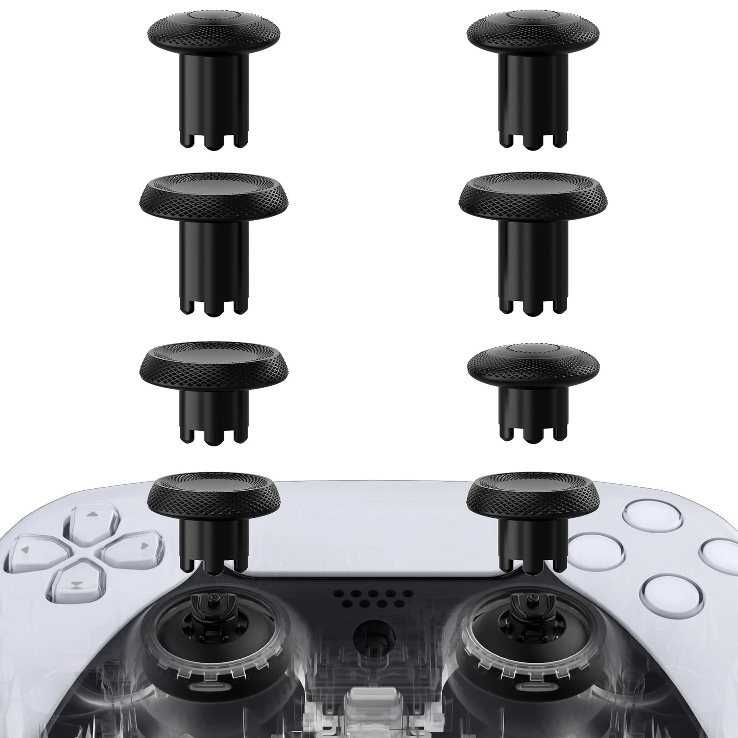 eXtremeRate White ThumbsGear V3 – 8-in-1 Austauschbare Ergonomische Thumbsticks für PS5 & PS4 Controller