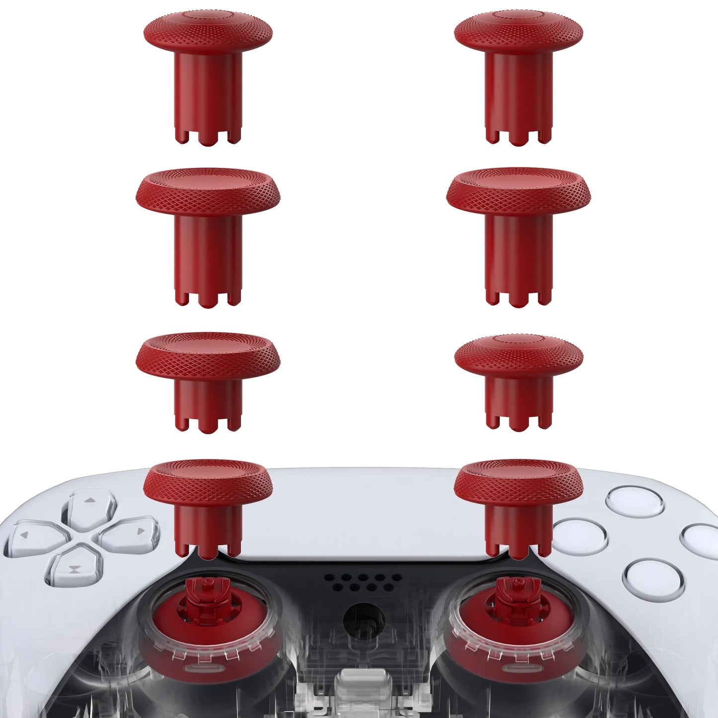 eXtremeRate White ThumbsGear V3 – 8-in-1 Austauschbare Ergonomische Thumbsticks für PS5 & PS4 Controller