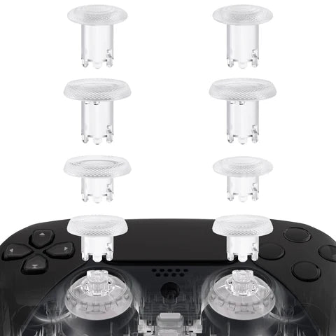 eXtremeRate White ThumbsGear V3 – 8-in-1 Austauschbare Ergonomische Thumbsticks für PS5 & PS4 Controller