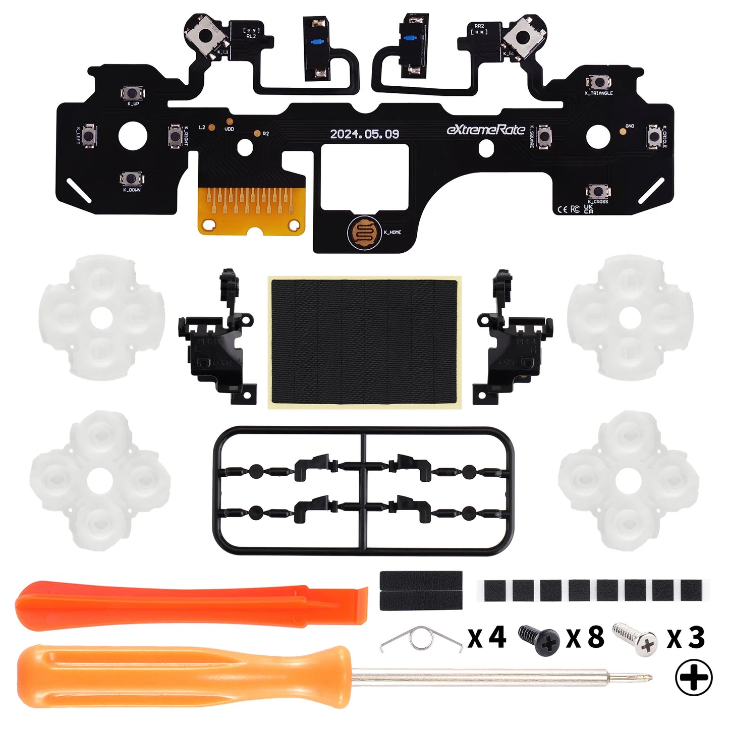 eXtremeRateWholeSet-LightVersionMicroSwitchClickyHairTriggerKit_TactileFaceClickyKitforPS5ControllerBDM-040-2