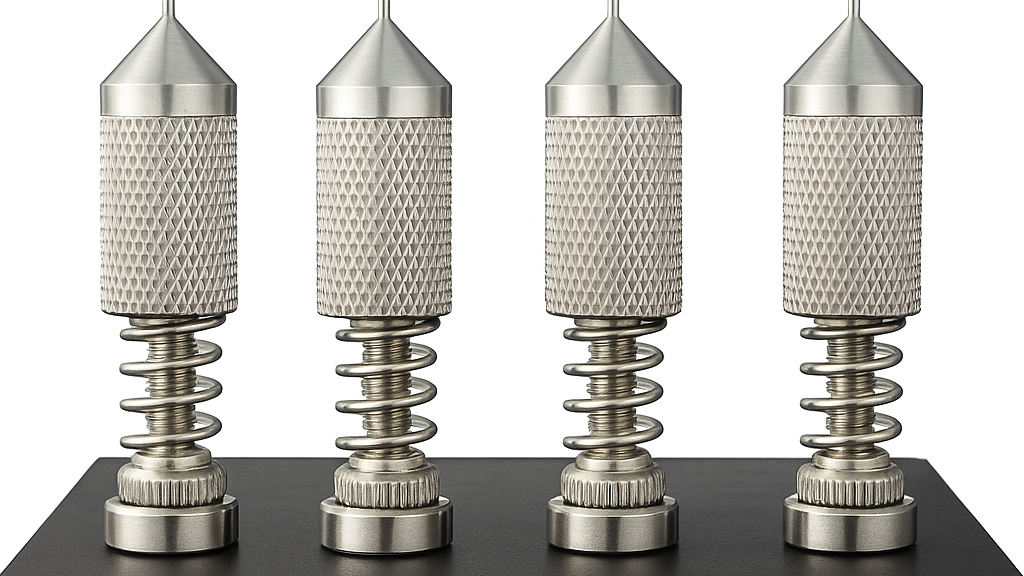 Set aus 4 magnetischen Platinenhaltern aus Edelstahl mit gefederter Spitze zur Fixierung von Leiterplatten beim Löten.