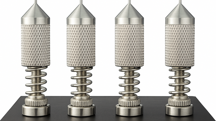 Set aus 4 magnetischen Platinenhaltern aus Edelstahl mit gefederter Spitze zur Fixierung von Leiterplatten beim Löten.